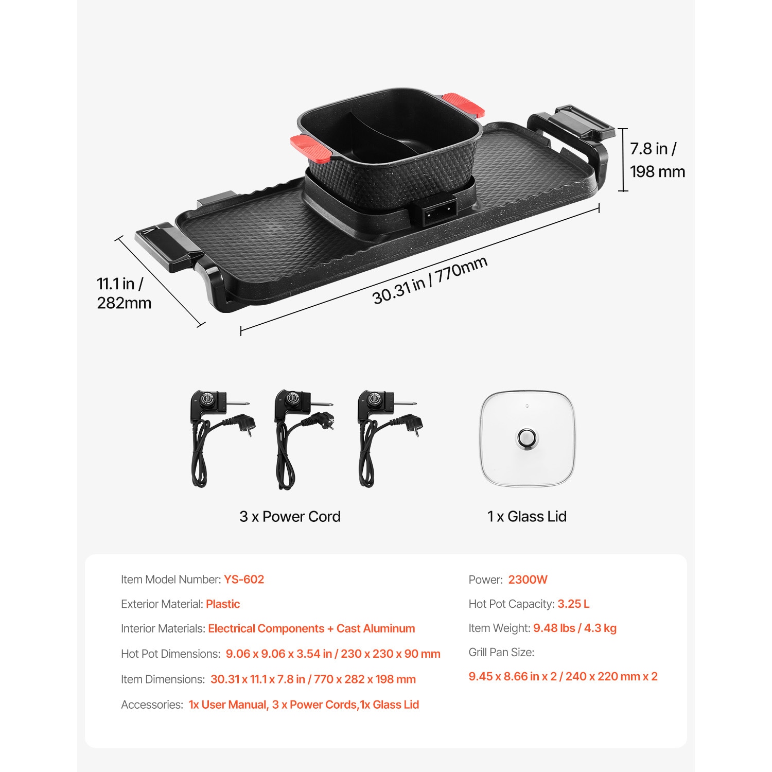 Electric Hot Pot With Smokeless Bbq Grill Pan For Kitchen Cooking_voghion.com